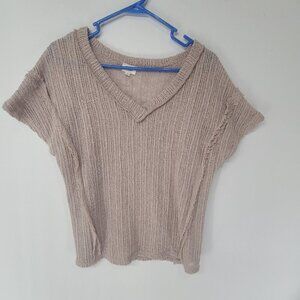 BKE Women's Pullover Looose Knit Top Tan Size S Boho Casual